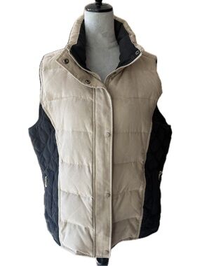 Outback Trading Co Snow Mountain Down Vest Women's XL Flax Tan Quilted Puffer